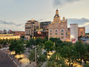 Sky view of the Pearl brewing district in San Antonio.